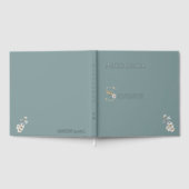 Elegant Floral Dusty Sage 70th Birthday Silver ゲストブック (全面)