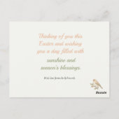 Elegant Floral Easter Blessings Brunch Invitation  ポストカード (裏面)