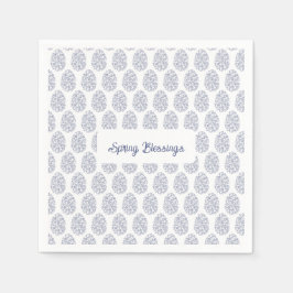 Elegant Floral Easter Egg Napkins  Spring Blessing スタンダードカクテルナプキン