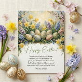 Elegant Floral Easter Eggs Spring Religious シーズンカード