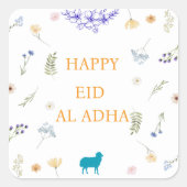 Elegant Floral Eid al-Adha  スクエアシール (正面)