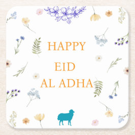 Elegant Floral Eid al-Adha  スクエアペーパーコースター