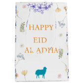 Elegant Floral Eid al-Adha  ミディアムペーパーバッグ (正面)