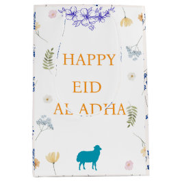Elegant Floral Eid al-Adha  ミディアムペーパーバッグ