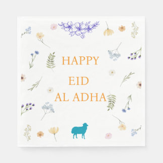 Elegant Floral Eid al-Adha Table Paper Design スタンダードランチョンナプキン