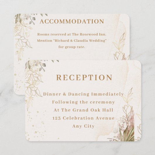 Elegant Floral Enclosure Card  エンクロージャーカード (正面/裏面)