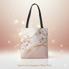 Elegant Floral Energy Flow Full-Print Tote Bag トートバッグ