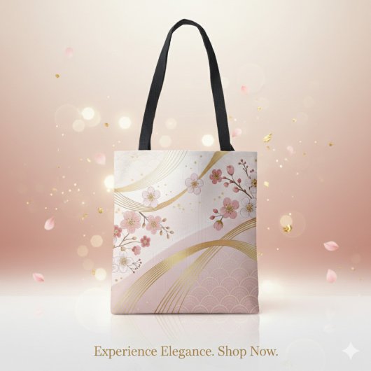 Elegant Floral Energy Flow Full-Print Tote Bag トートバッグ