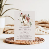 Elegant Floral Equestrian Horse Bridal Shower Invi 招待状