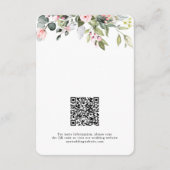Elegant Floral Eucalyptus Greenery QR Code Wedding エンクロージャーカード (裏面)
