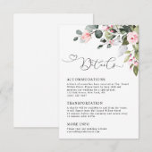 Elegant Floral Eucalyptus Greenery Wedding Details エンクロージャーカード (正面/裏面)