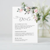 Elegant Floral Eucalyptus Greenery Wedding Details エンクロージャーカード (スタンド正面)