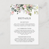  Elegant Floral Eucalyptus Leaves QR Code Wedding エンクロージャーカード (正面)