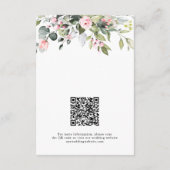  Elegant Floral Eucalyptus Leaves QR Code Wedding エンクロージャーカード (裏面)