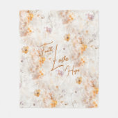 Elegant Floral Faith Hope Love Watercolor フリースブランケット (正面)