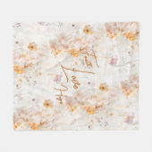 Elegant Floral Faith Hope Love Watercolor フリースブランケット (正面(横))