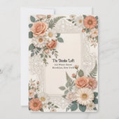 Elegant Floral Faux Embossed Wedding Invitation 招待状 (裏面)