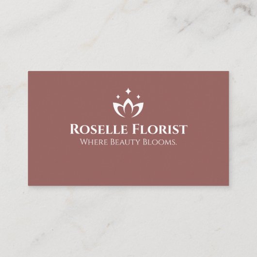 Elegant Floral Florist Soft Pink White Bold Clean 名刺 (裏面)