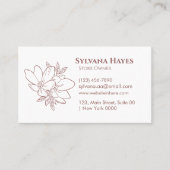 Elegant Floral Florist Soft Pink White Bold Clean 名刺 (正面)