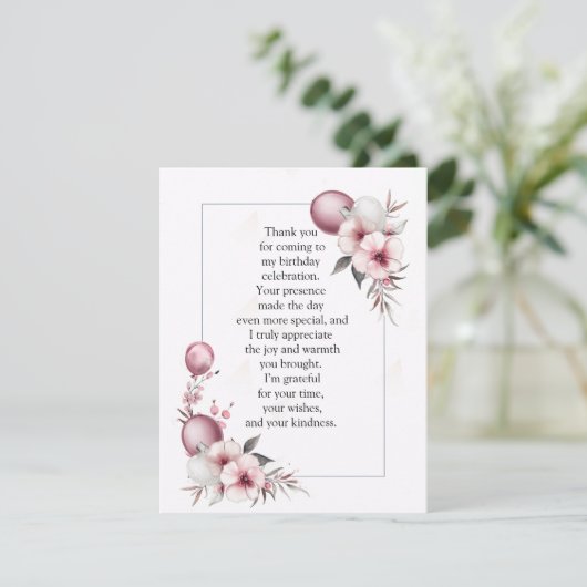 Elegant Floral Frame サンキューカード (スタンド正面)