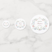 Elegant Floral Frame Baptism Table コンフェッティ (裏面)