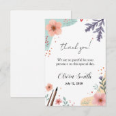 Elegant Floral Frame with Soft Pastel Accents サンキューカード (正面/裏面)