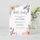 Elegant Floral Frame with Soft Pastel Accents 招待状 (スタンド正面)