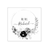 Elegant Floral Frane Monogram Wedding  ラバースタンプ (インプリント)
