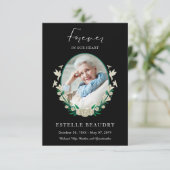 Elegant Floral Funeral Celebration of life Photo サンキューカード (スタンド正面)