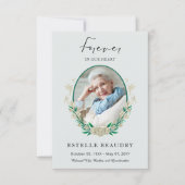 Elegant Floral Funeral Celebration of life Photo サンキューカード (正面)