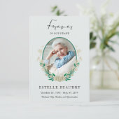 Elegant Floral Funeral Celebration of life Photo サンキューカード (スタンド正面)