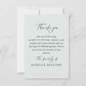 Elegant Floral Funeral Celebration of life Photo サンキューカード (裏面)