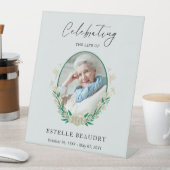 Elegant Floral Funeral Celebration of life Photo   台座サイン (インサイチュ)