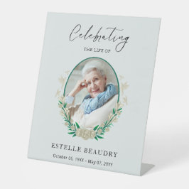 Elegant Floral Funeral Celebration of life Photo   台座サイン