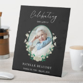 Elegant Floral Funeral Celebration of life Photo   台座サイン (インサイチュ)