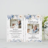 Elegant Floral Funeral Program | Order of Service (スタンド正面)