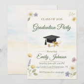 Elegant Floral Garden 2026 Graduation Invite 招待状 (正面/裏面)