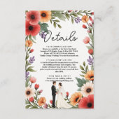 Elegant Floral Garden Bride & Groom Summer Wedding エンクロージャーカード (正面)