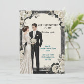 Elegant Floral Garden Custom Wedding Invitation 招待状 (スタンド正面)