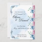 Elegant Floral Garden Frame 招待状 (正面)