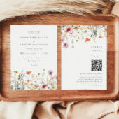Elegant Floral Garden QR Code Wedding 招待状