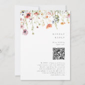 Elegant Floral Garden QR Code Wedding 招待状 (裏面)