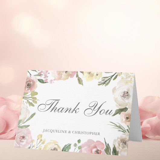 Elegant Floral Garden Wedding Personalized サンキューカード