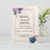 Elegant Floral Geometric Wedding Invitation 招待状 (スタンド正面)
