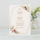 Elegant Floral Gold 招待状 (スタンド正面)
