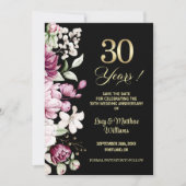 Elegant Floral Gold 30th Wedding Anniversary   セーブザデート (正面)