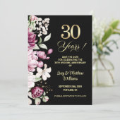 Elegant Floral Gold 30th Wedding Anniversary   セーブザデート (スタンド正面)