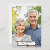 Elegant Floral Gold 40th Wedding Anniversary Photo 招待状 (裏面)