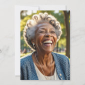 Elegant Floral Gold 80 Birthday Photo 招待状 (裏面)