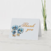 Elegant Floral Gold Foil Birthday Party Thank You 箔グリーティングカード (正面)